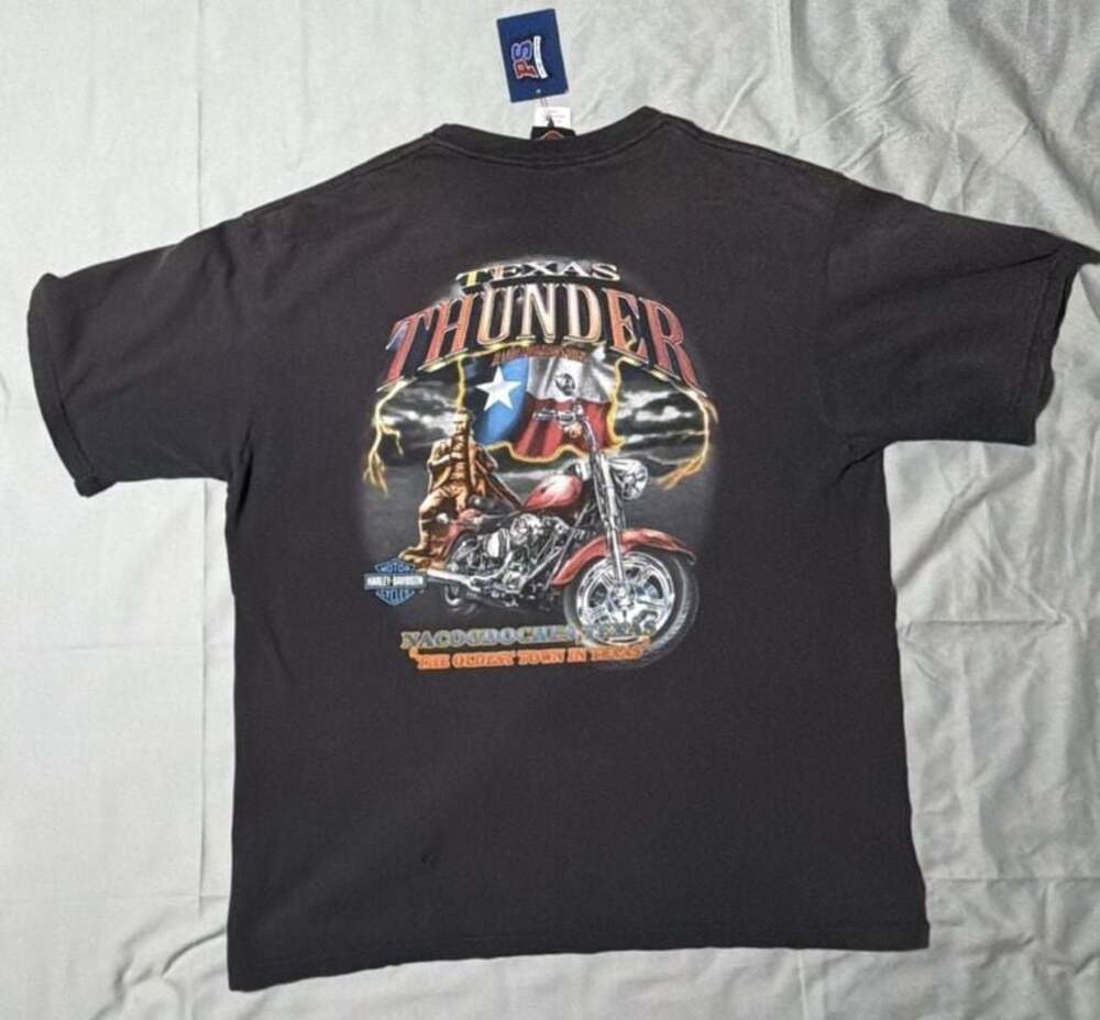 Vintage Thrashed 2006 Harley-Davidson Texas Thunder Nacogdoches T-Shirt Large - Picture 2 of 13